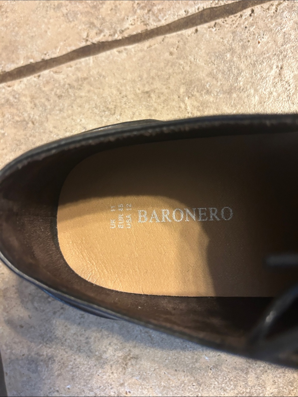 Men's Black Leather Derby Shoes with White Sole - Picture 6 of 7